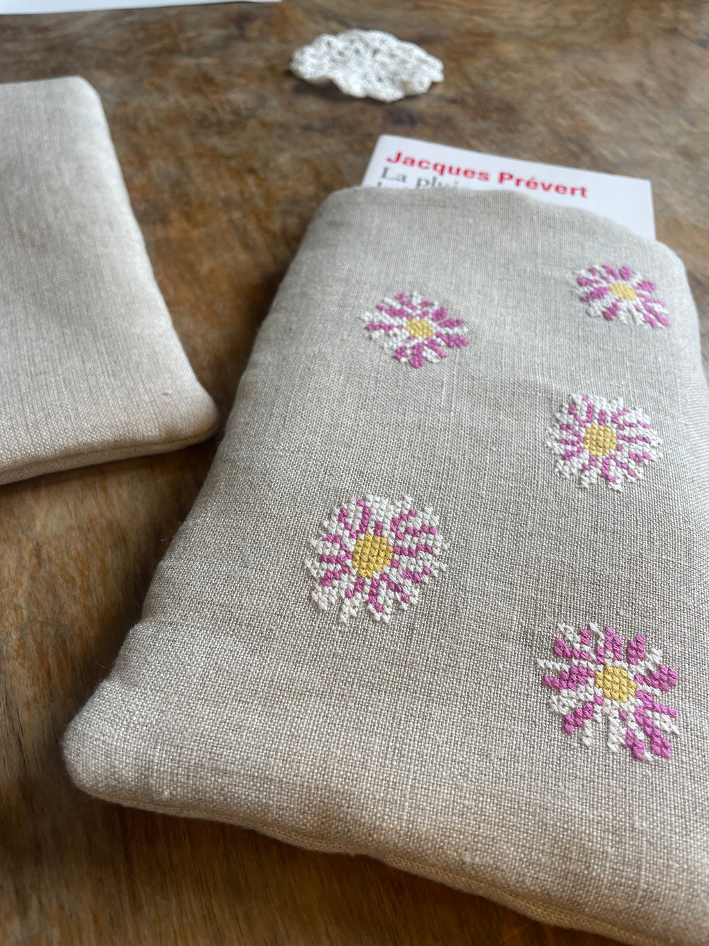 Pochette à livre pâquerettes - Taille S